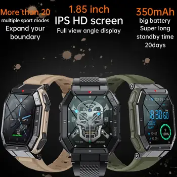 Смарт-часы K55 с пользовательским циферблатом, водонепроницаемые спортивные часы для фитнеса, 1,85-дюймовые HD-смарт-часы для мониторинга состояния Android Ios