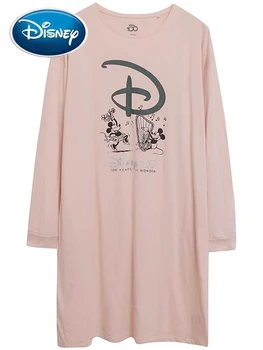 Толстовка Disney 100th Anniversary Castle с мультяшным принтом Минни Микки Маус, женская футболка с круглым вырезом и длинным рукавом, топы