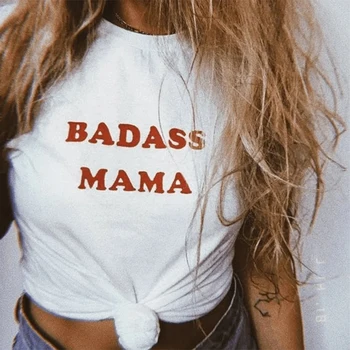 Badness Mama С забавным буквенным принтом, женские футболки, высококачественная уличная одежда, футболки, женская эстетичная одежда