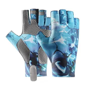 Рыболовные перчатки с защитой от ультрафиолета Рыболовные перчатки Солнцезащитные перчатки для рыбалки каякинга пеших прогулок Upf 50 с защитой от ультрафиолета без пальцев для мужчин