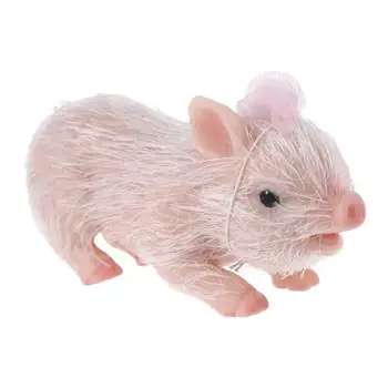 Силиконовая кукла-свинья 5 дюймов Милые силиконовые животные Поддельный Поросенок Миниатюрные фигурки свиней Игрушки Реалистичные Поросята Животные Топперы для тортов