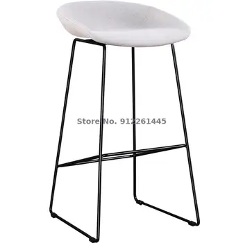 Простой дизайнерский барный стул в скандинавском датском стиле с железной ножкой, современный креативный высокий табурет, стул для стойки регистрации, барный стул, барный стул