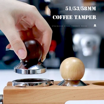 Молоток для кофейного порошка из грецкого ореха 51/53/58 мм, мини-молоток для кофейного порошка, итальянский молоток для розлива кофе, молоток для твердого порошка с деревянной ручкой