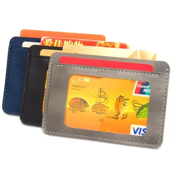Портативный чехол для автобусных карт из искусственной кожи, футляр для удостоверения личности, креативный держатель для кредитных карт, сумка для карт, защитный чехол для карт, сплошной цвет Оптом